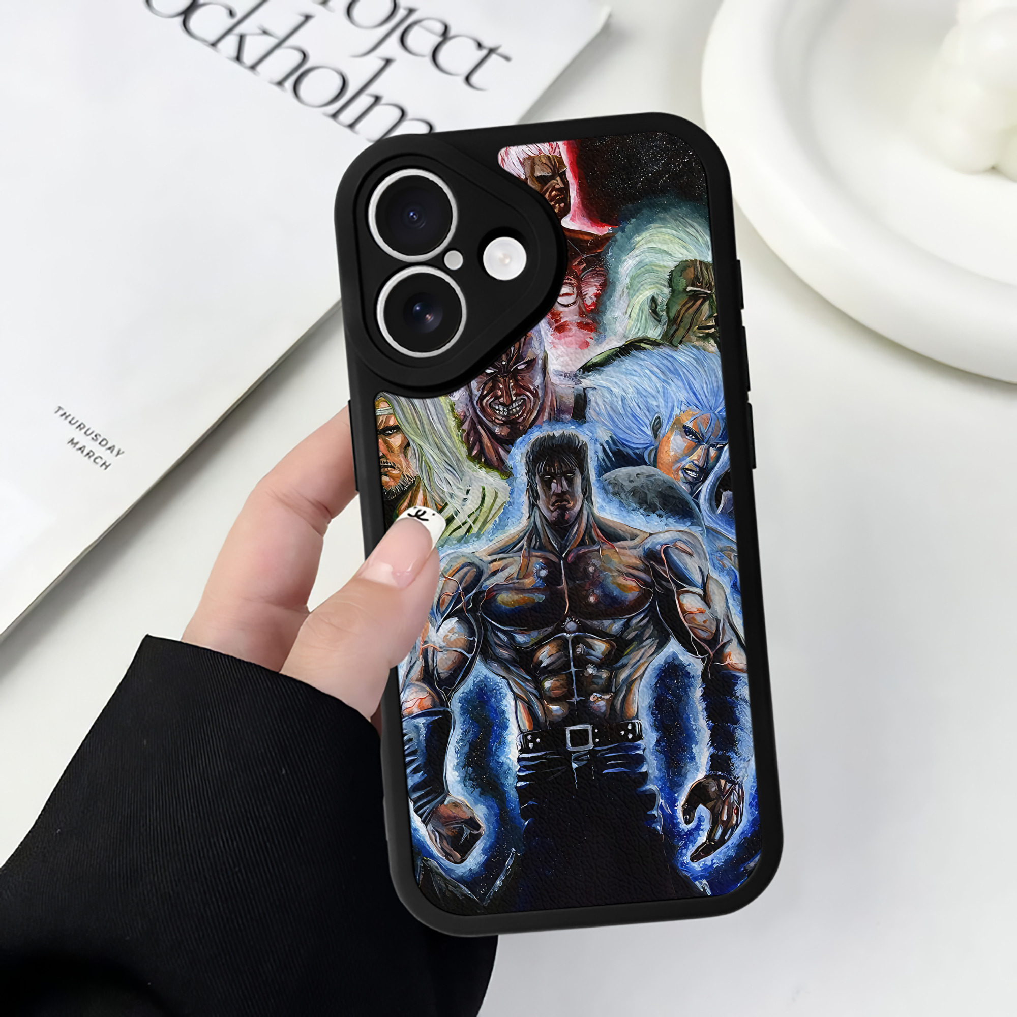 （画像用） 北斗の拳 Fist of the North Star 【iPhone 16シリーズ対応】シリコンスマホケース（レザー調） 材質：シリコン